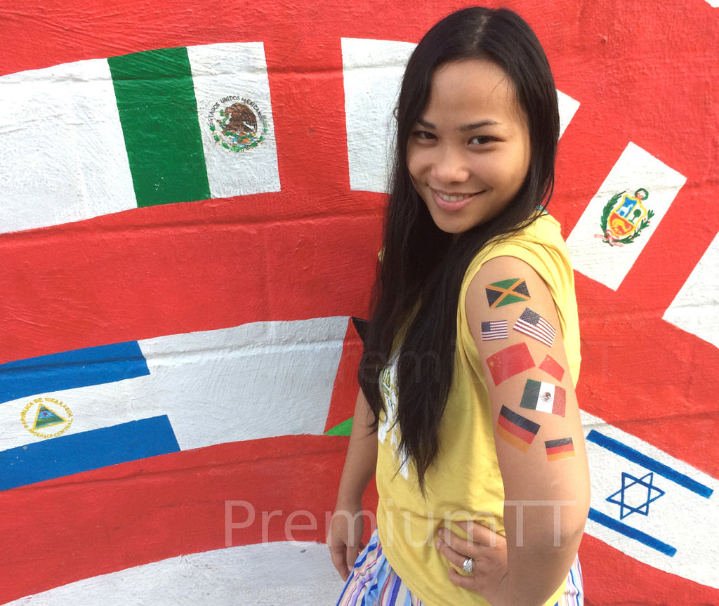 40 Israel Flags Temporary Tattoos - 8 Designs per Sheet, 5 Sheets