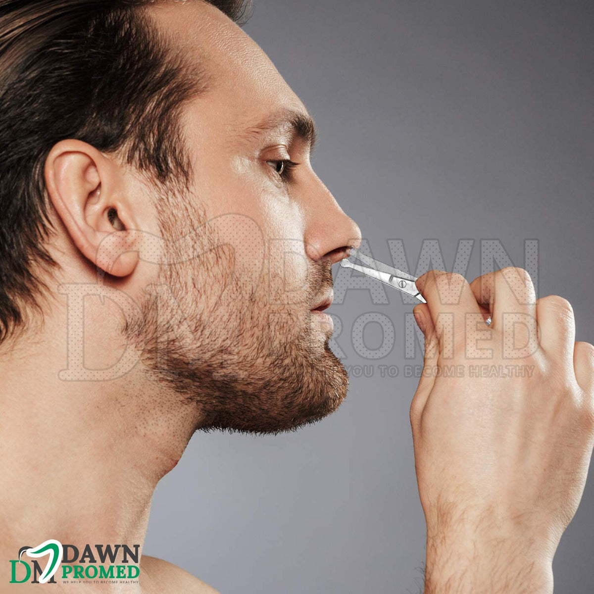 Nose Ear & Mustache Hair Remover Scissors 3.5-inch Stainless Steel Grooming Tool