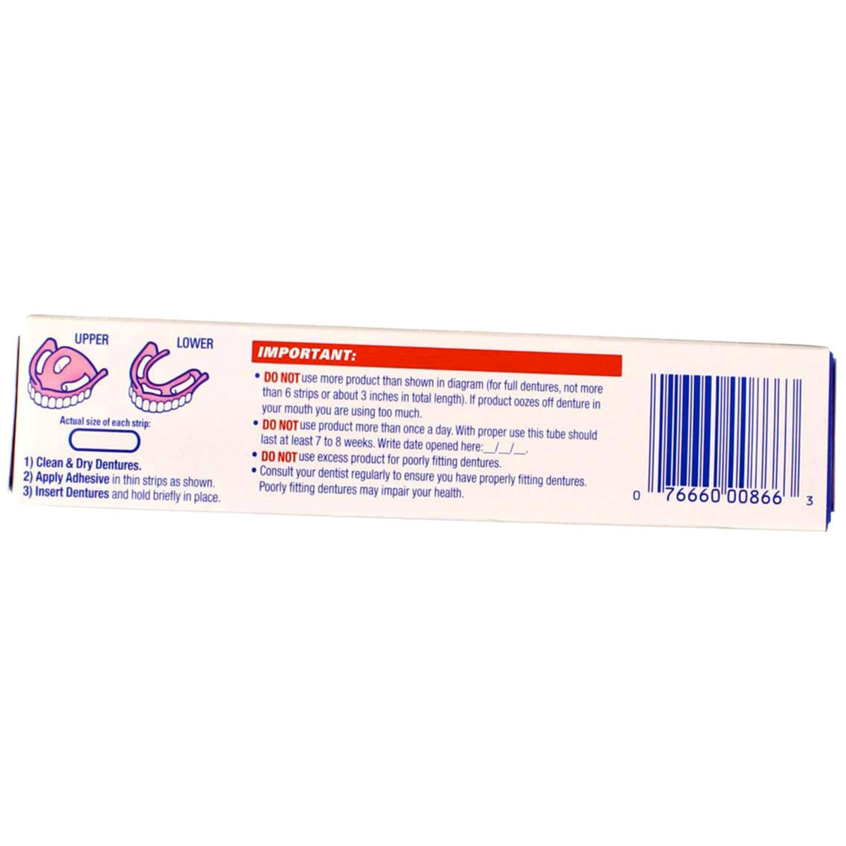 3 Pack Denture Adhesive Cream - Strong Hold, 2.4 oz