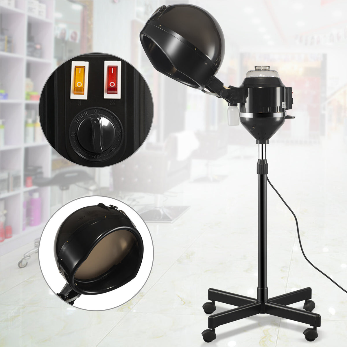 Professional Hair Steamer for Salon & Home Use with Adjustable Temperature & Timer