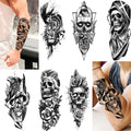 6 Sheets Waterproof Temporary Tattoo Stickers for Arm & Body - Skull Pattern