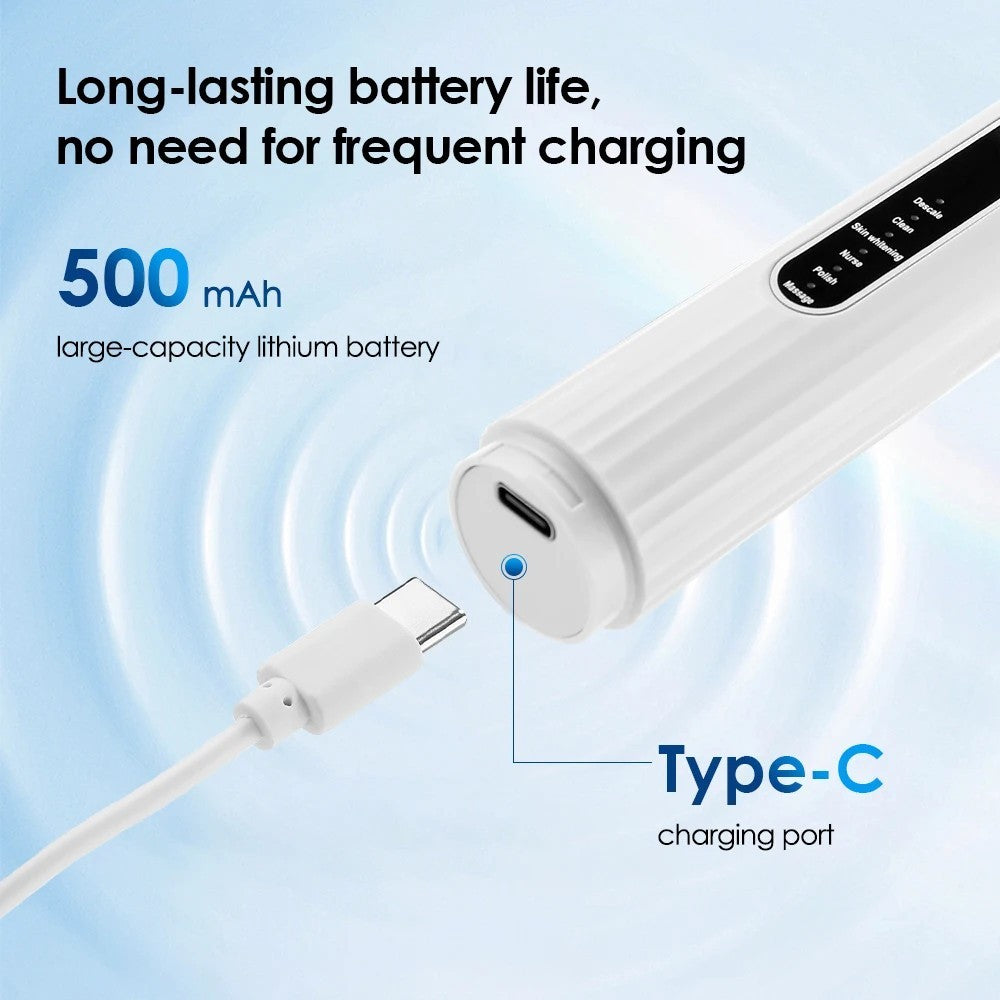 Rechargeable Electric Tooth Cleaner with 6 Modes, Tartar Remover, Waterproof