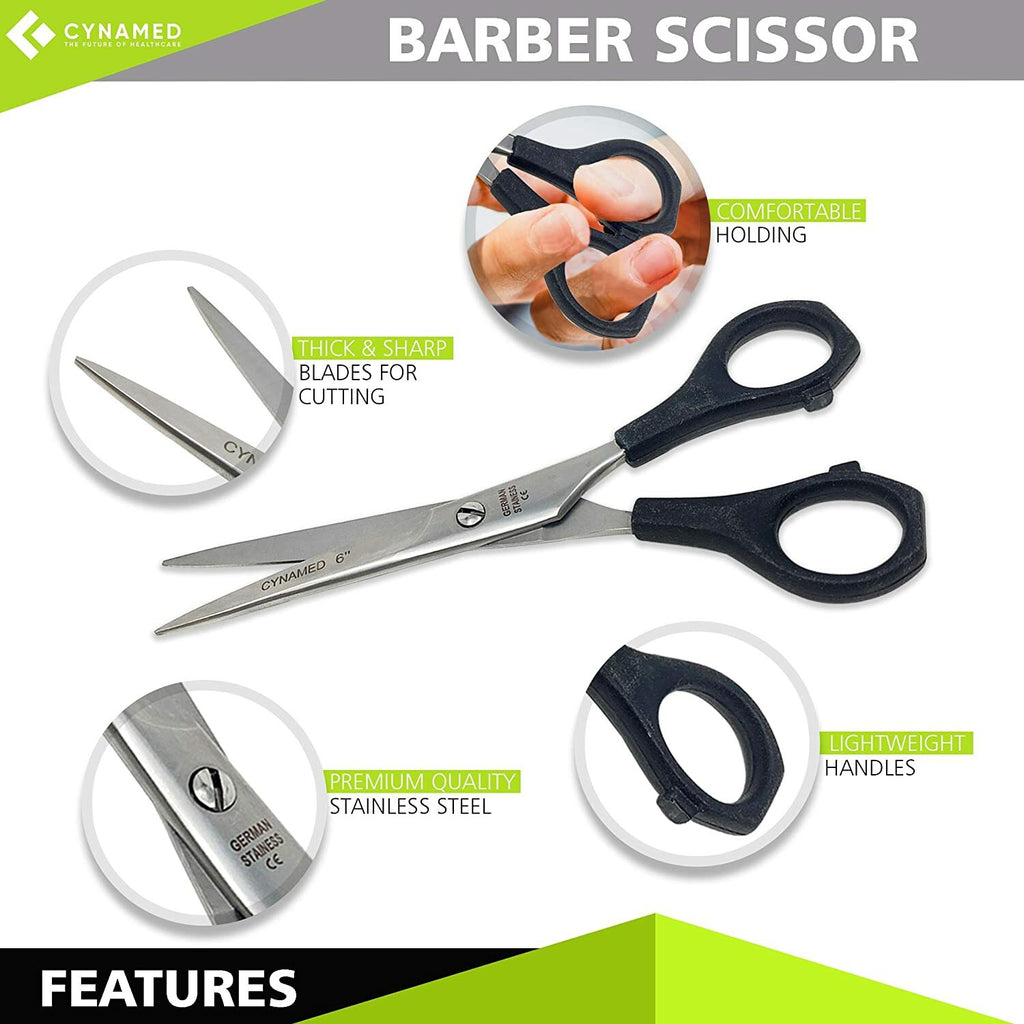 6in Professional Hair Cutting Scissors Barber Shears with Plastic Handle