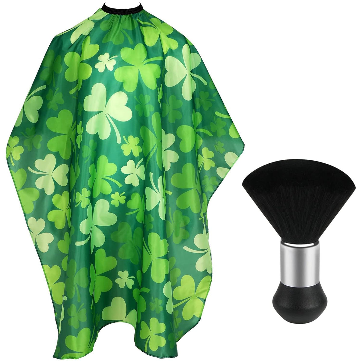 St. Patrick's Day Professional Barber Cape with Neck Duster Brush - Green