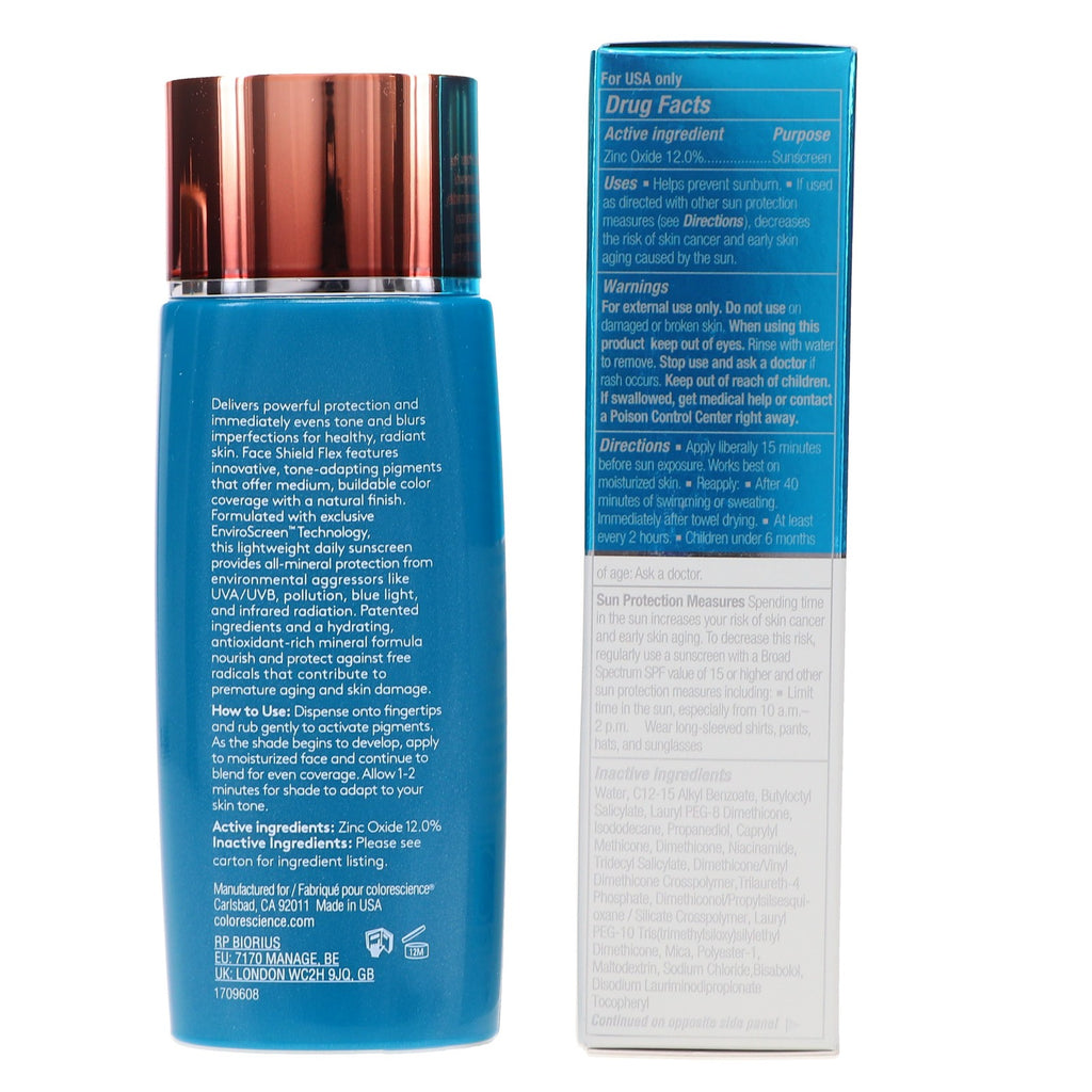 SPF 50 Mineral Sunscreen Face Shield Flex Tan - Water-Resistant, Broad Spectrum