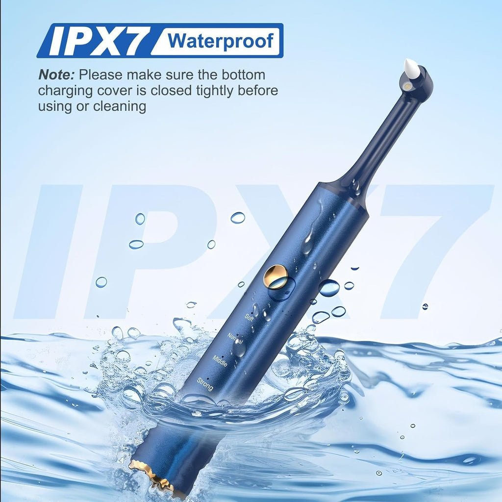 Rechargeable Tooth Polisher Kit with 5 Brush Heads for Stain Removal