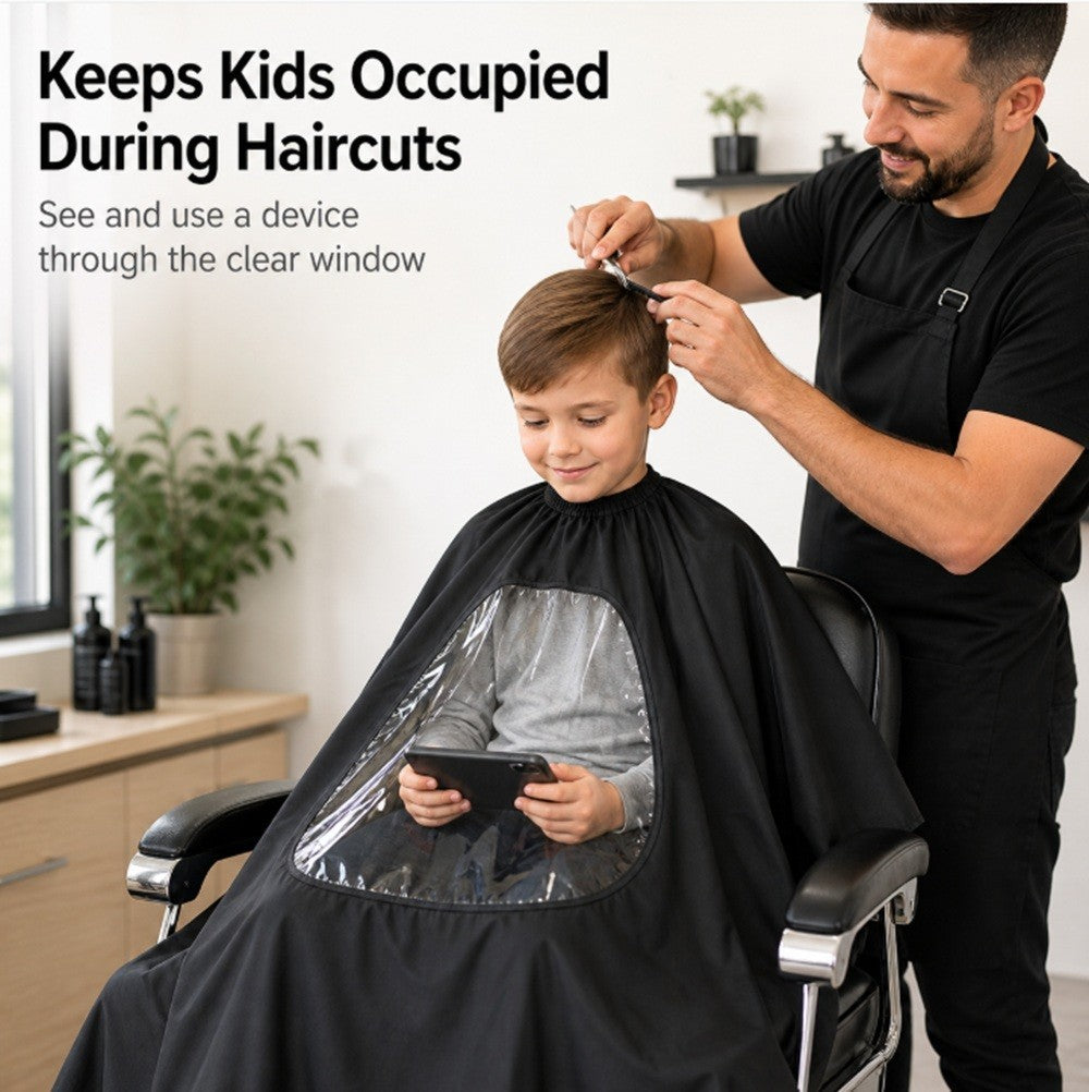 Hair Cutting Cape with Viewing Window for Salon & Barber Use