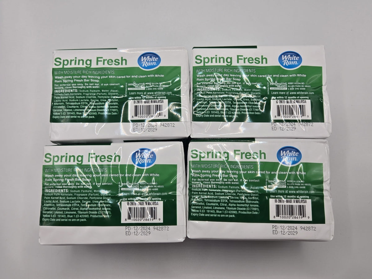 Moisturizing Bar Soap - Spring Fresh White Rain 8 Bars 4 Pack