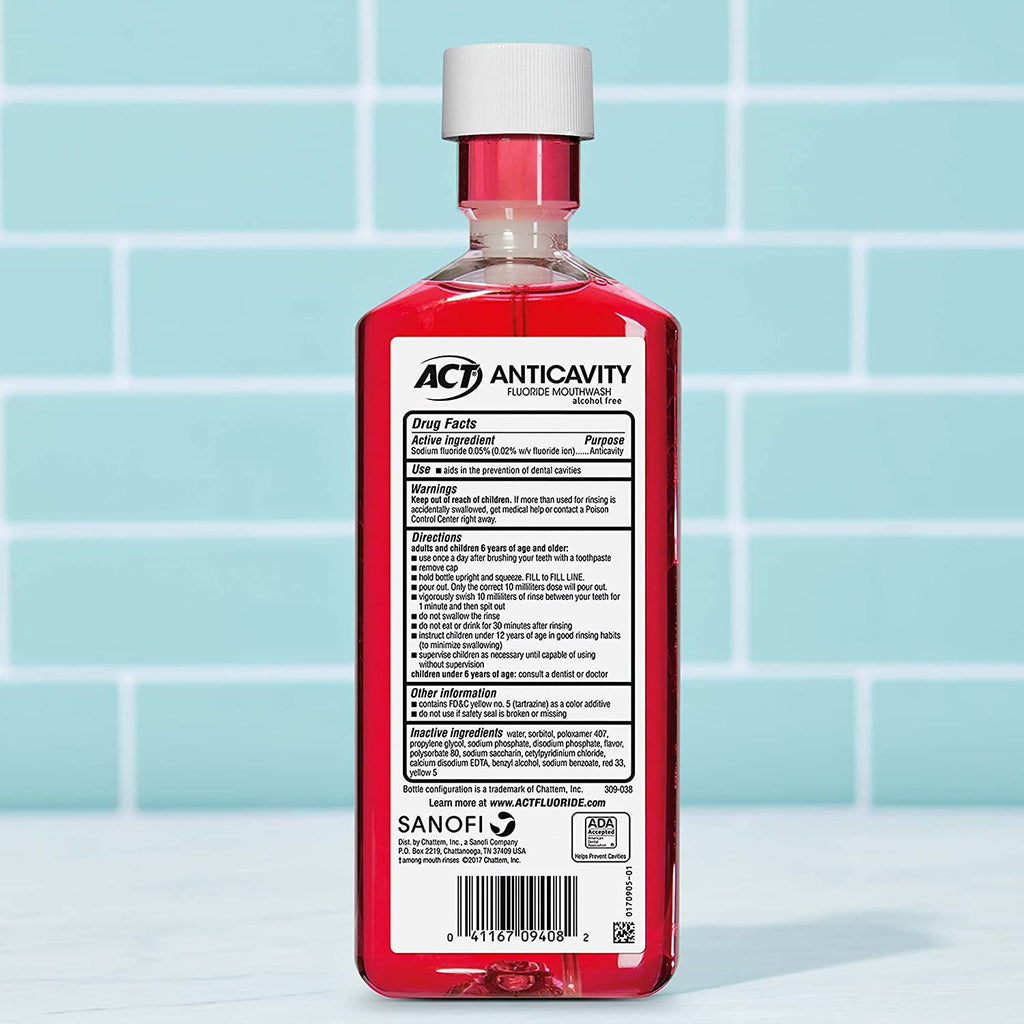 Anticavity Fluoride Mouthwash Zero Alcohol Cinnamon Flavor 18 Fl Oz