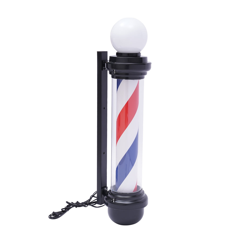 32-Inch Rotating LED Barber Pole Light for Hair Salons Outdoor Sign
