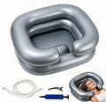 Inflatable Portable Hair Washing Basin with Drain Tube & Air Pump for Elderly & Bedside Use