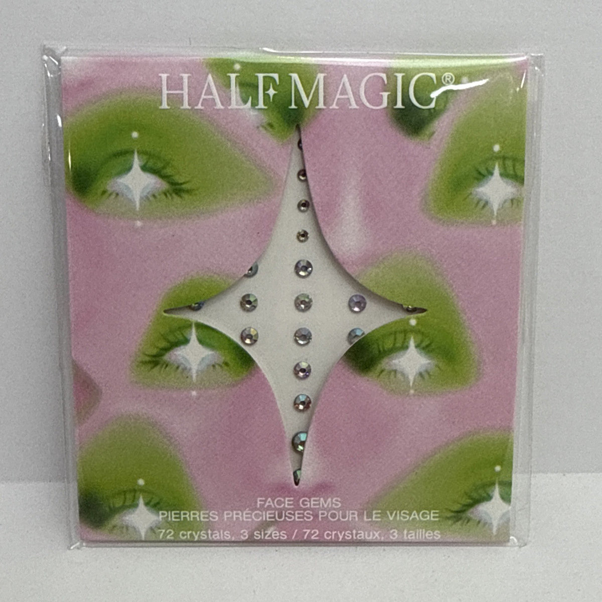 Self-Adhesive Face Gems 72 Crystals in 3 Sizes - Half Magic Seal New