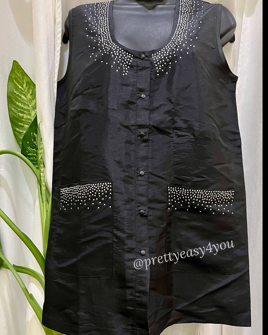 Rhinestone Embellished Vest for Beauty Salon & Makeup Look - Various Sizes