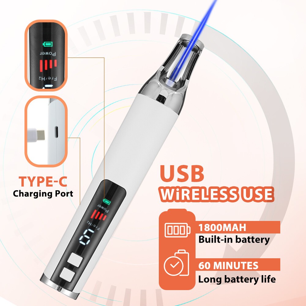 Rechargeable Beauty Pen for Freckle Scar Wart Removal - Portable LED Light Device