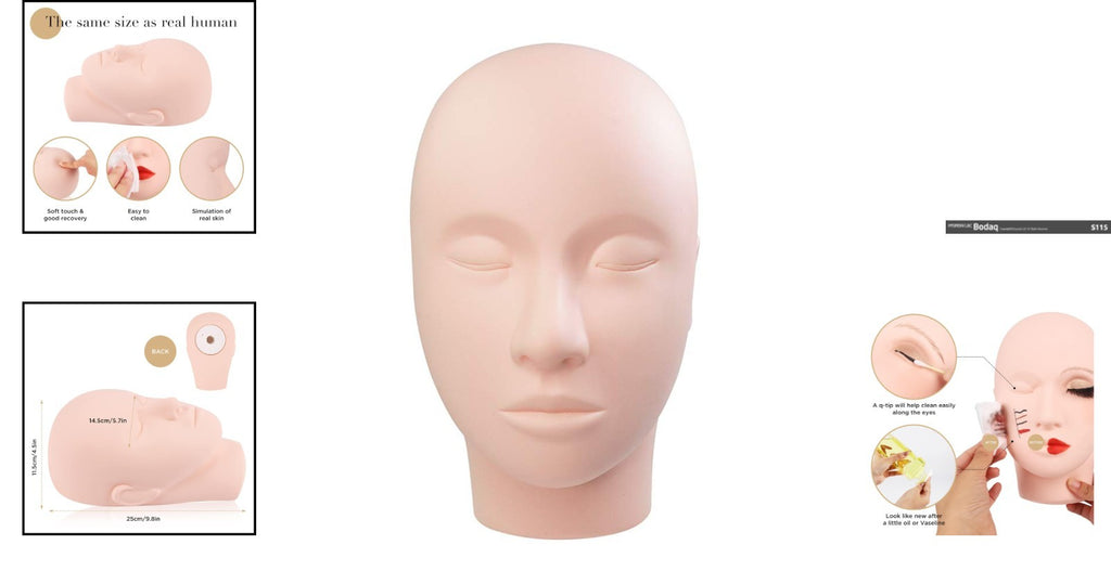 Realistic Silicone Lash Mannequin Head for Makeup & Lash Extensions
