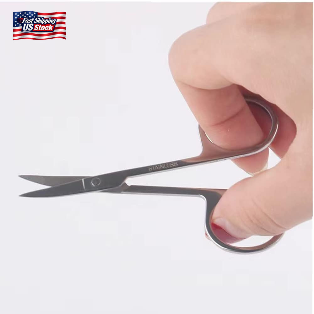 Small Curved Scissors 3.5 Inch for Facial Hair Grooming Eyebrows Nose & Ears