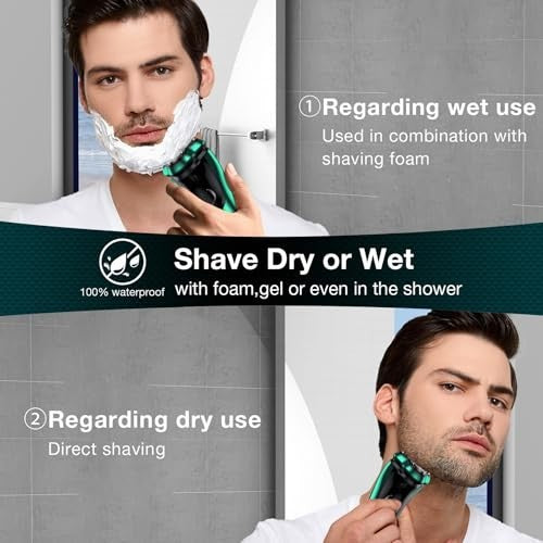Cordless Waterproof Rotary Men’s Electric Shaver with Pop-Up Trimmer