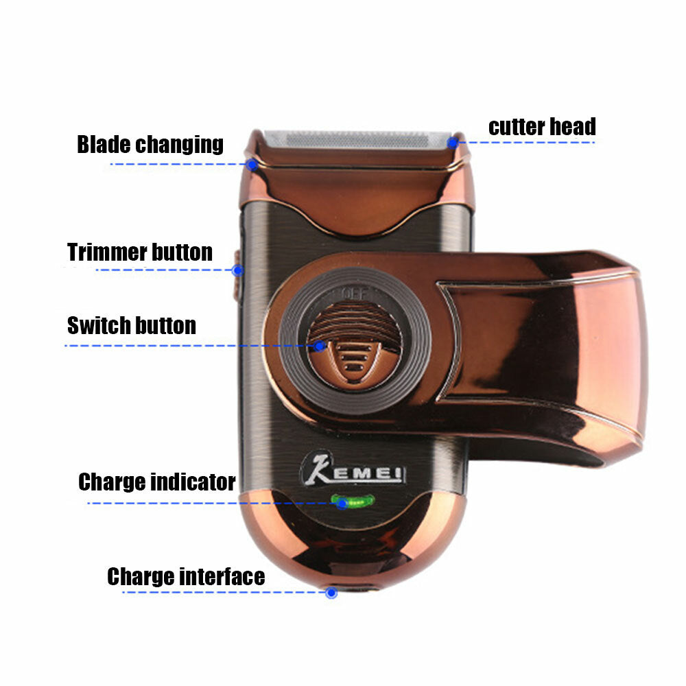 Men's Portable Electric Shaver & Beard Trimmer - USB Rechargeable