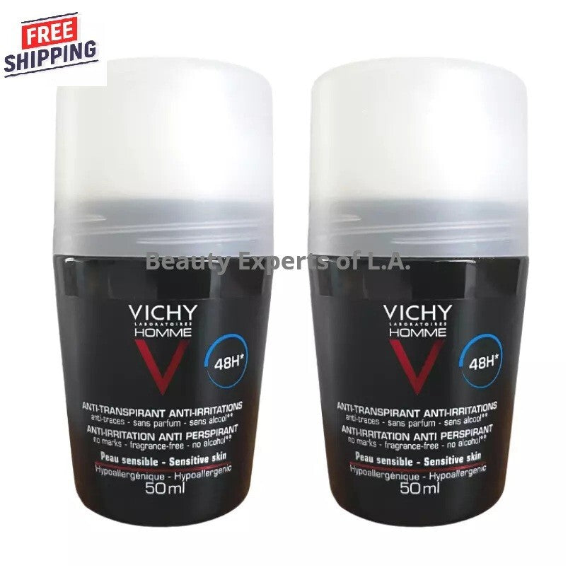 2 Pack Men’s Anti-Perspirant Deodorant Roll-On 48HR Anti-Irritation 50ml