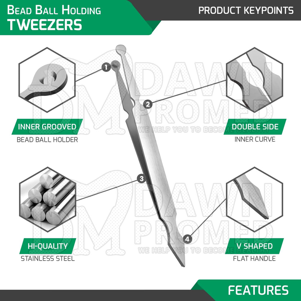 Bead Ball Holder Pliers Set 12 Pcs 4.5in - Stainless Steel Bead Grabbing Tool