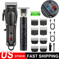 Men's Professional Hair Clippers & Trimmer Set with Adjustable Blade and 8 Limiters