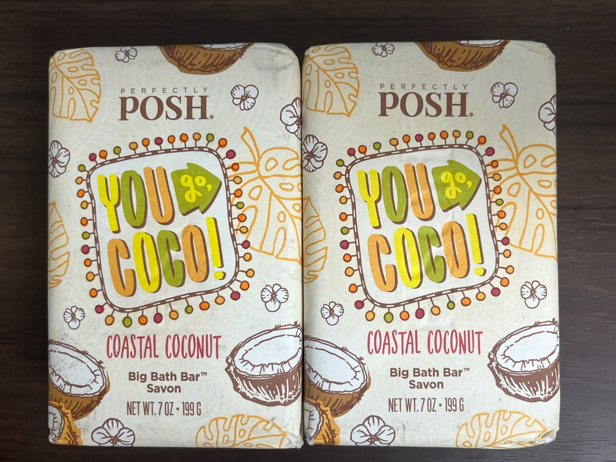 2 Bars Coconut Soap - Hydrating & Gently Exfoliating Coastal Coconut Scent