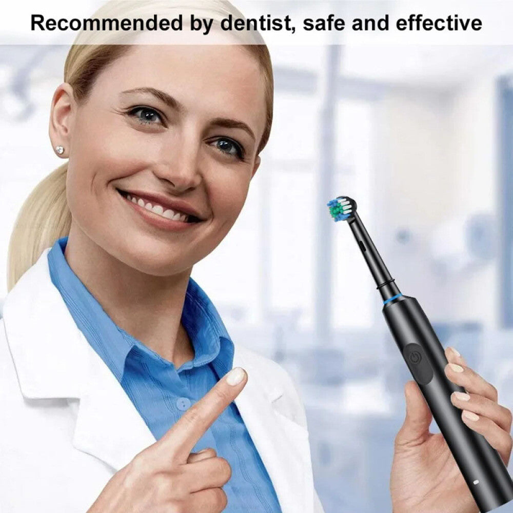 Rechargeable Electric Toothbrush with 4 Replacement Heads & 5 Modes