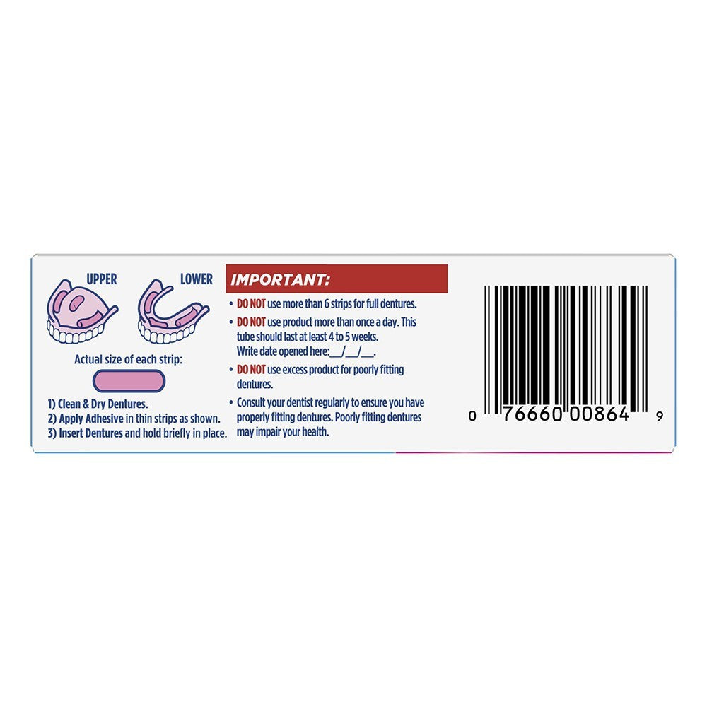 Denture Adhesive Cream Pack of 4 - Strong All-Day Hold & Food Seal