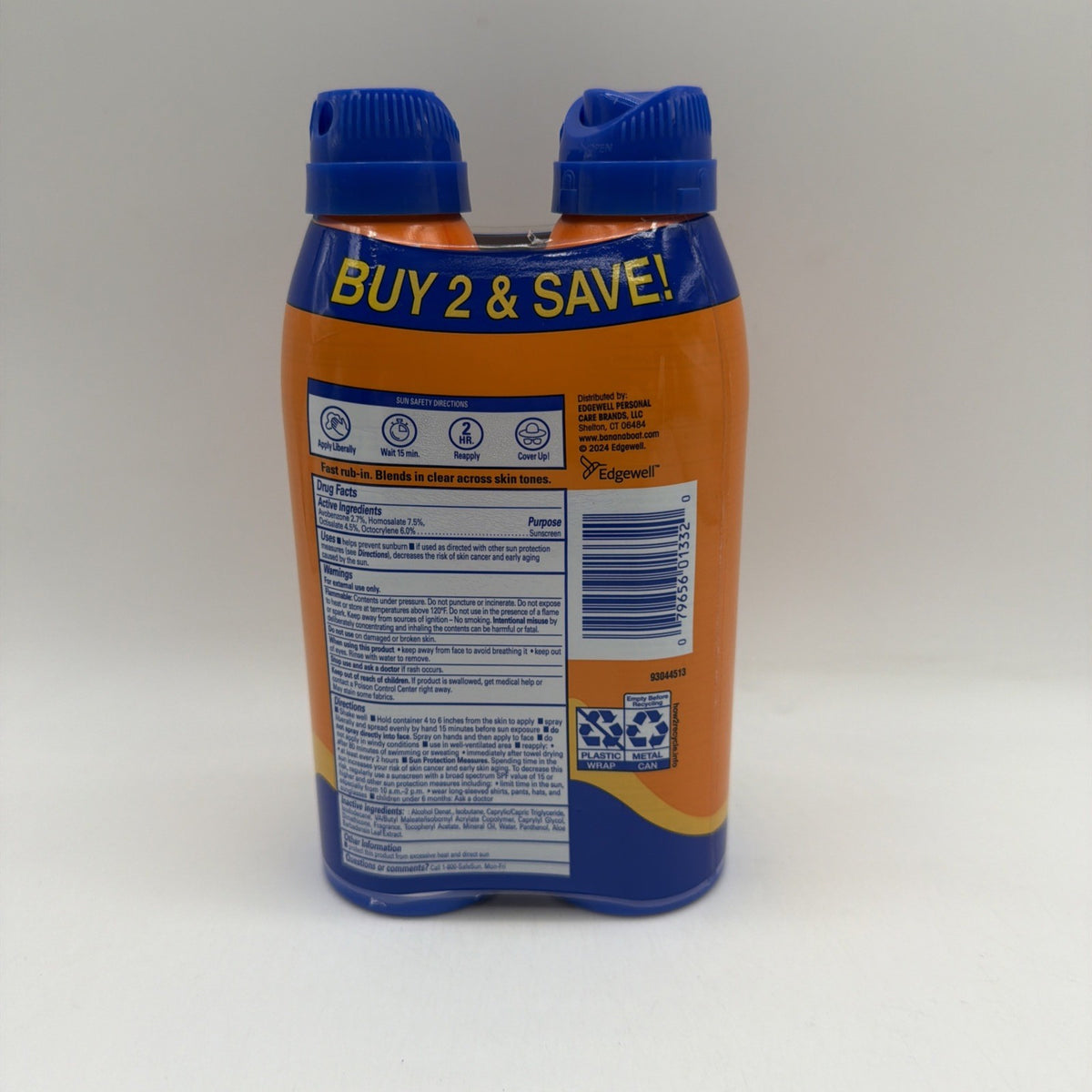 SPF 50 Sunscreen Spray Twin Pack Water Resistant & Oxybenzone Free