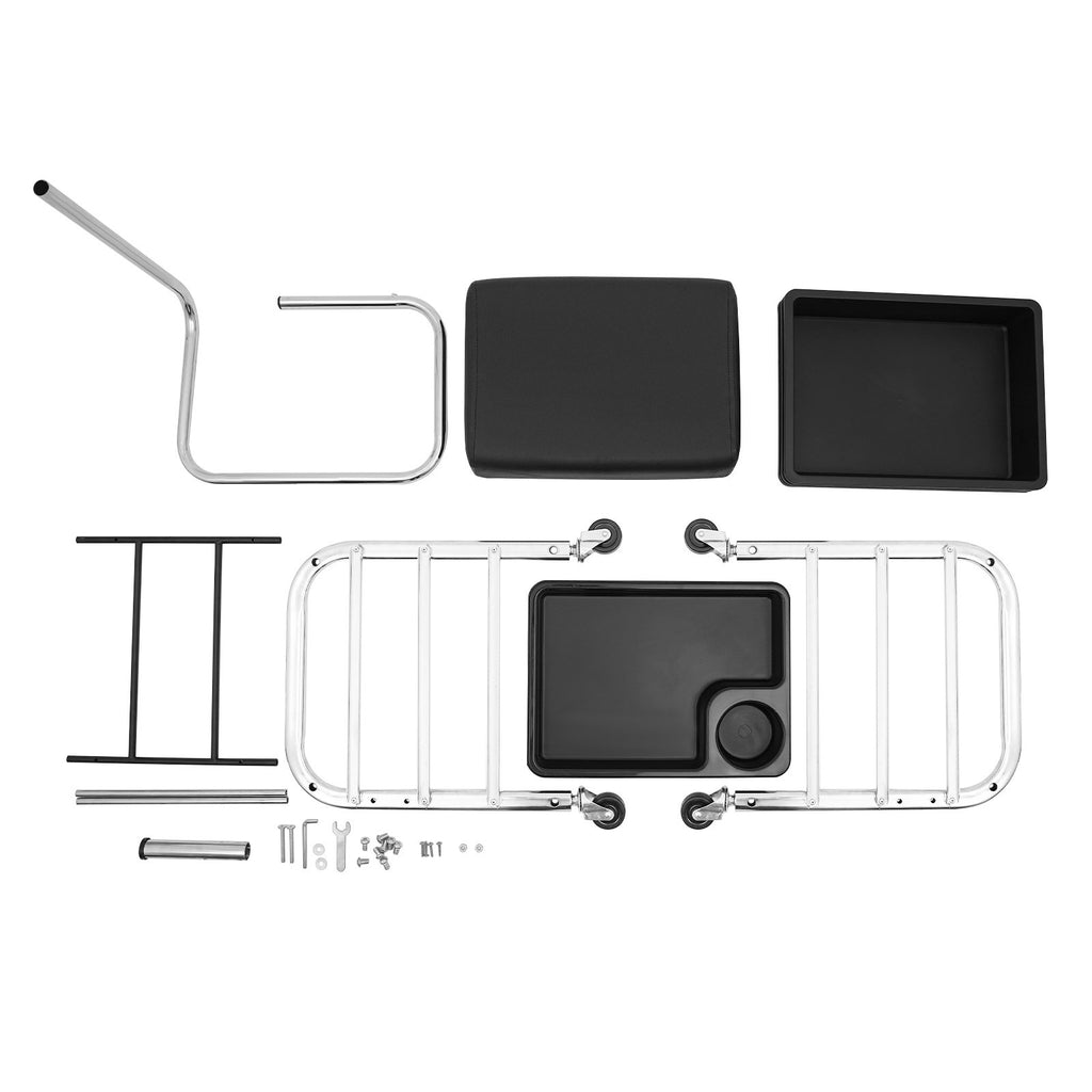 Manicure & Pedicure Tool Storage Cart with Adjustable Tray and Casters