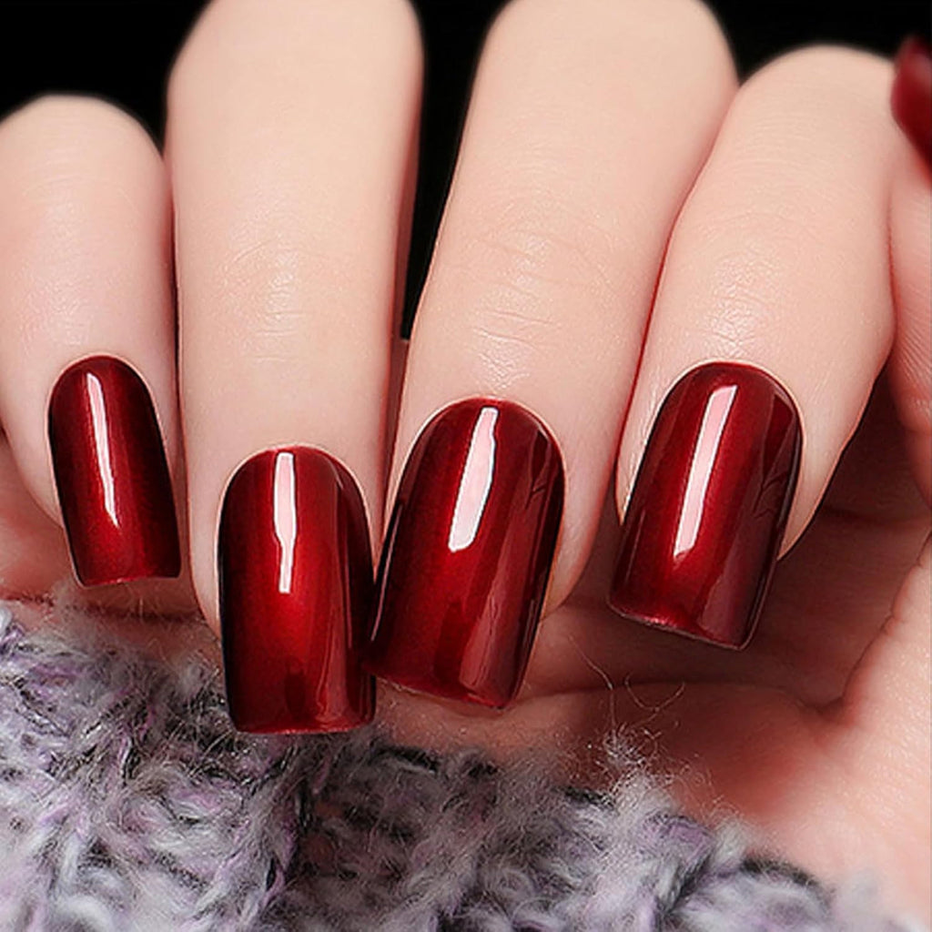 12ml Burgundy Nail Polish - Quick Dry Lustrous Ultra Chrome Finish