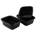 16 Quart Plastic Wash Basins Set - Rectangular Dishpans for Kitchen Laundry