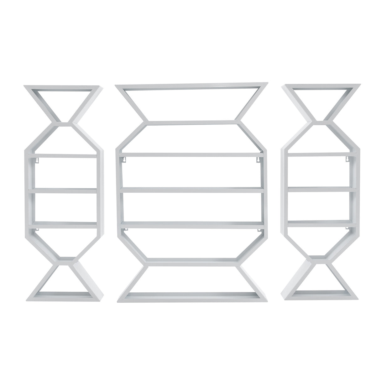 Wall Mount Nail Polish Display Rack Set 3 Pieces White Makeup Organizer Shelf