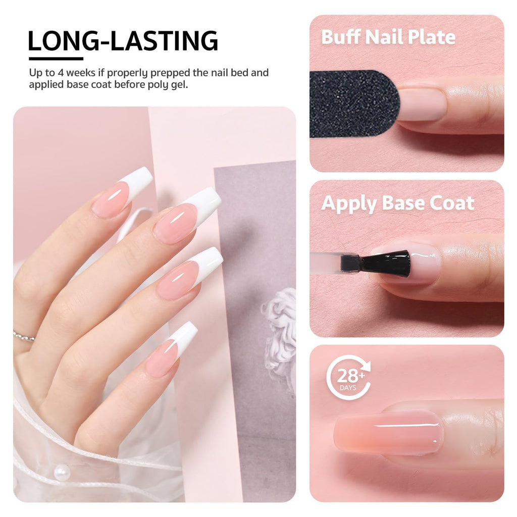 Poly Gel Nail Extension Kit 60g Clear Pink Builder Gel for Manicure