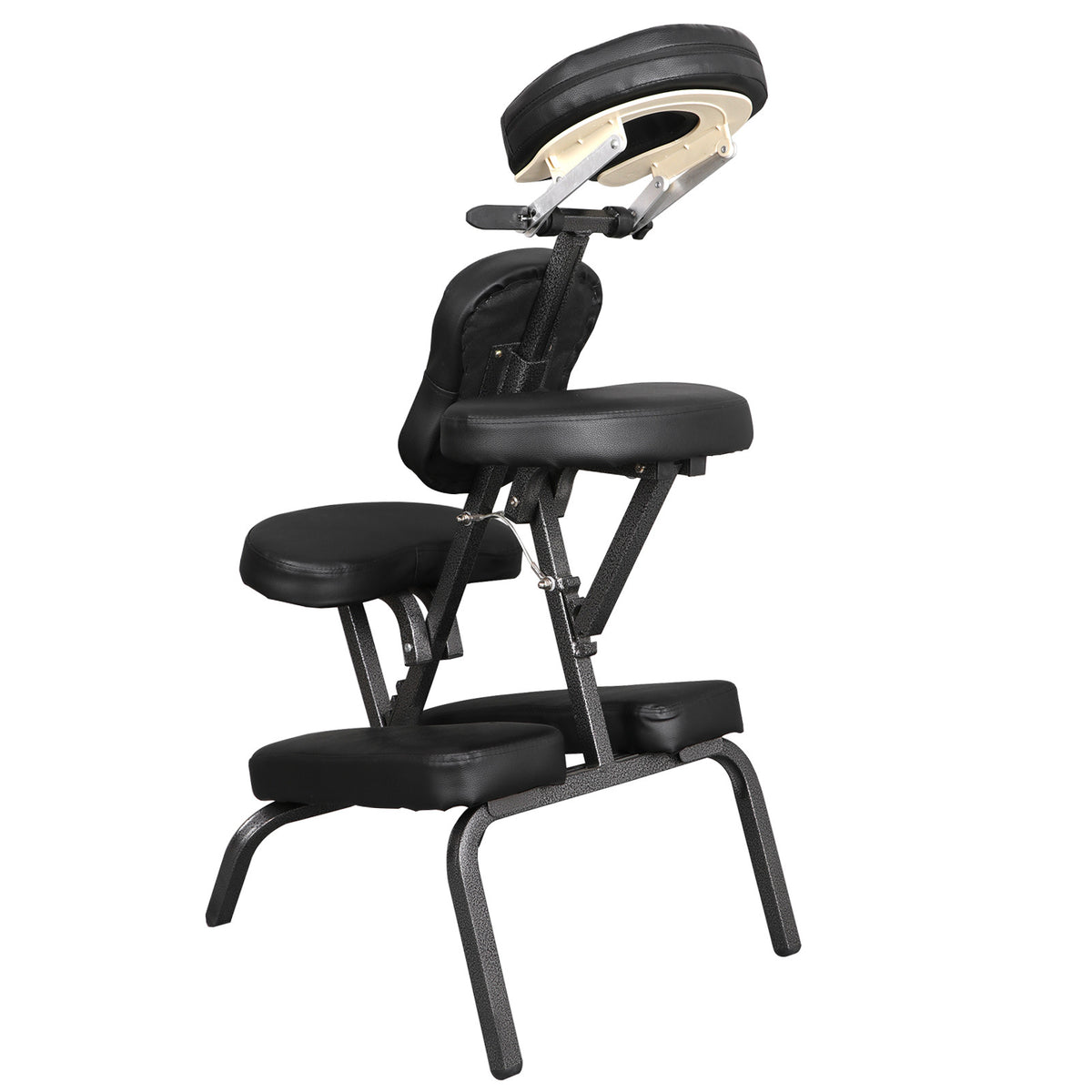 Portable Folding Massage Chair with PU Leather Padding Black