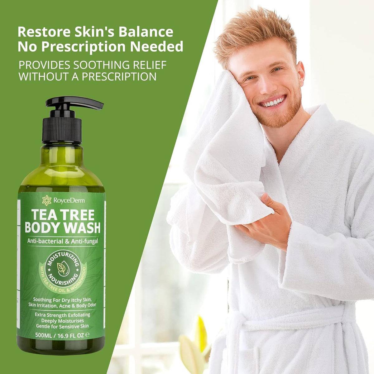 Antifungal Body Wash & Soap with Tea Tree Oil – Natural Antibacterial Cleansing for Fungal Infections