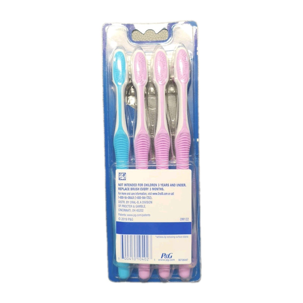 Oral-B Vivid Dual Action Whitening 4 Soft Toothbrushes - Oral Care Set