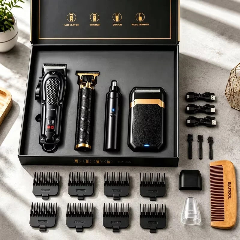 Rechargeable Electric Grooming Kit with LCD Battery Display
