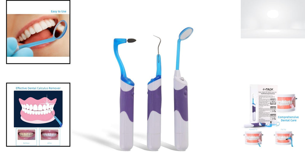 LED Dental Cleaning Kit Tartar Remover & Oral Hygiene Mirror