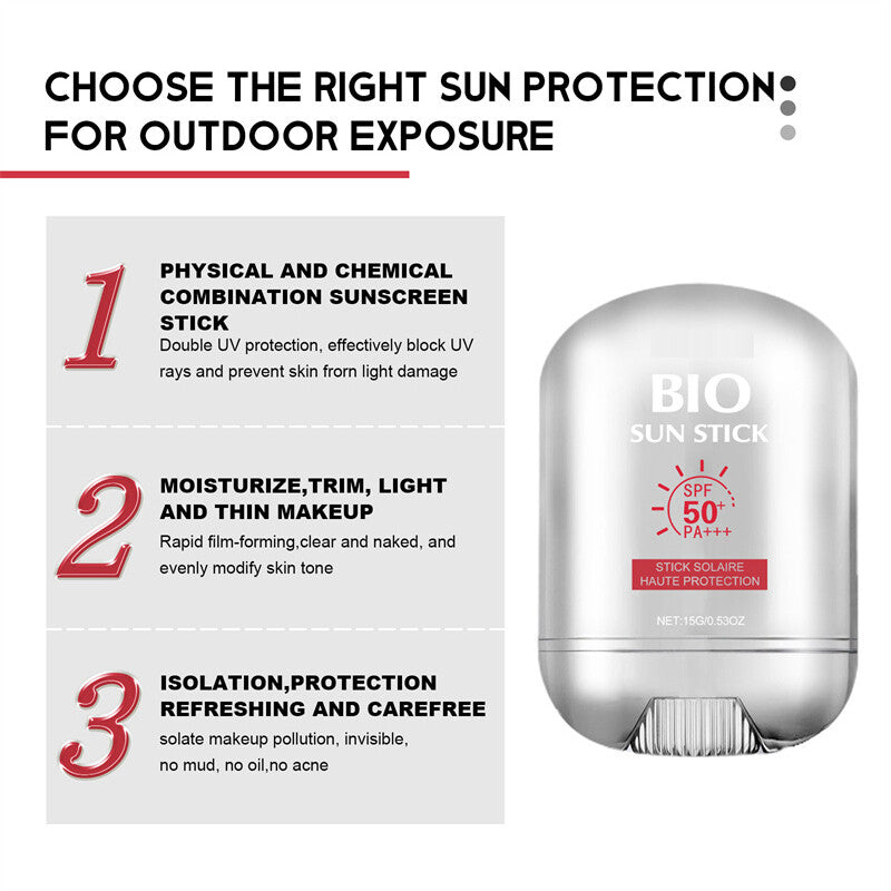 SPF50 Sunscreen Stick - Waterproof & Sweatproof Sunblock for Outdoor Activities - 1-5 Pack