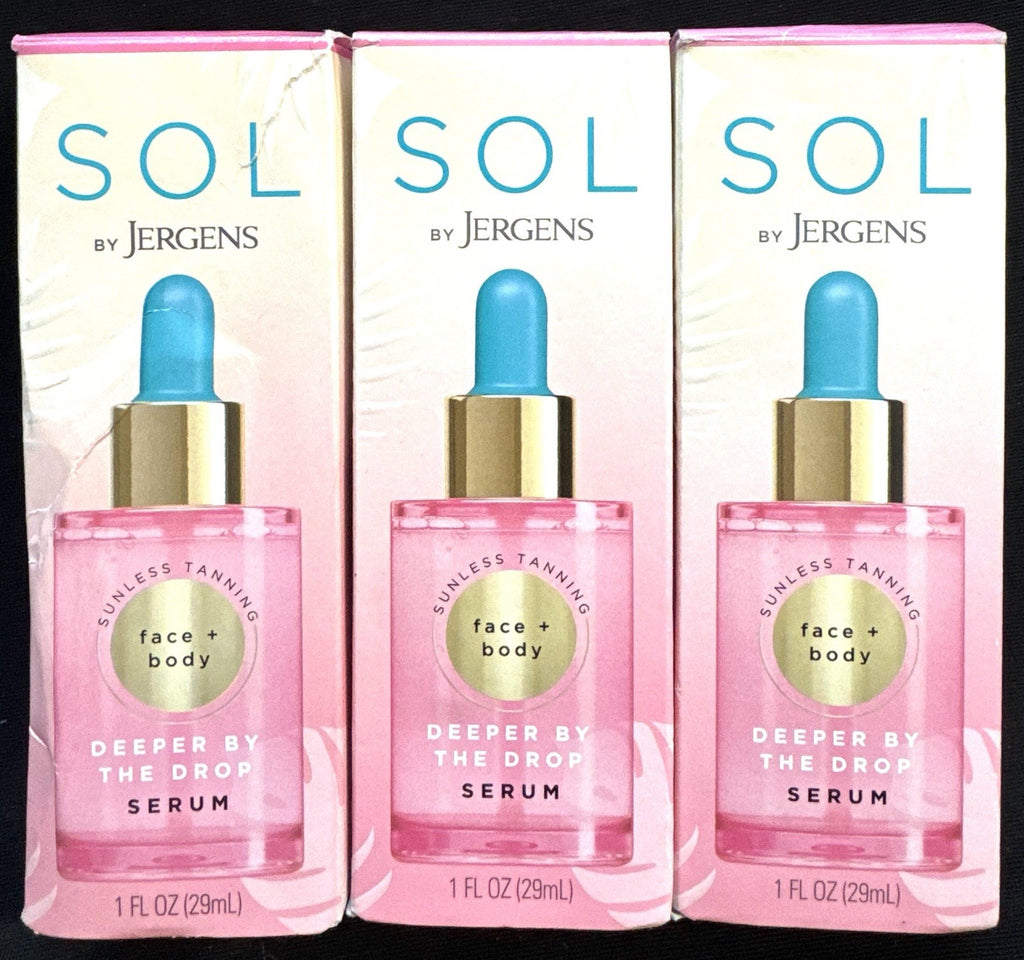 Sunless Tanning Serum Pack - Deep Glow Face & Body, 3x 1oz