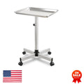 Adjustable Height Salon Tray Cart on Wheels - Metal Rolling Service Station
