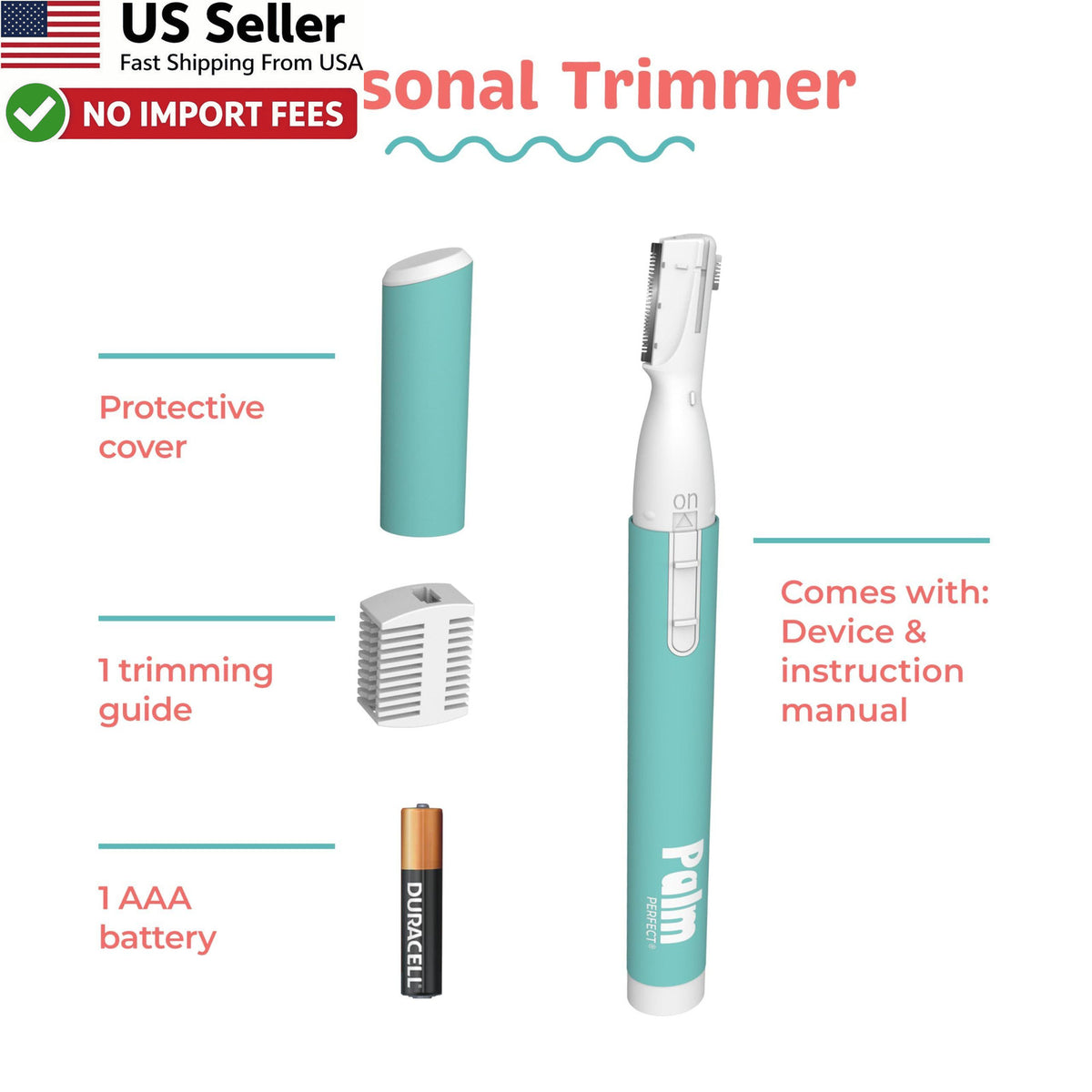 Personal Hair Trimmer for Eyebrows Nose Lip - Painless Grooming Kit