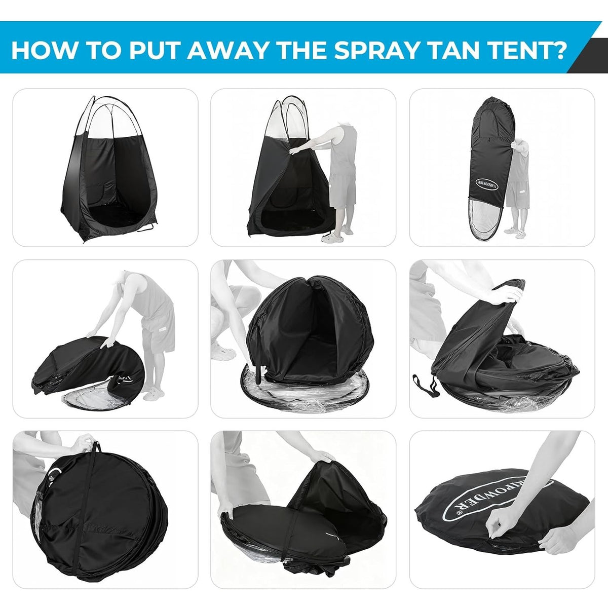 Large Portable Spray Tan Tent with Carry Case - Pop Up Tanning Booth