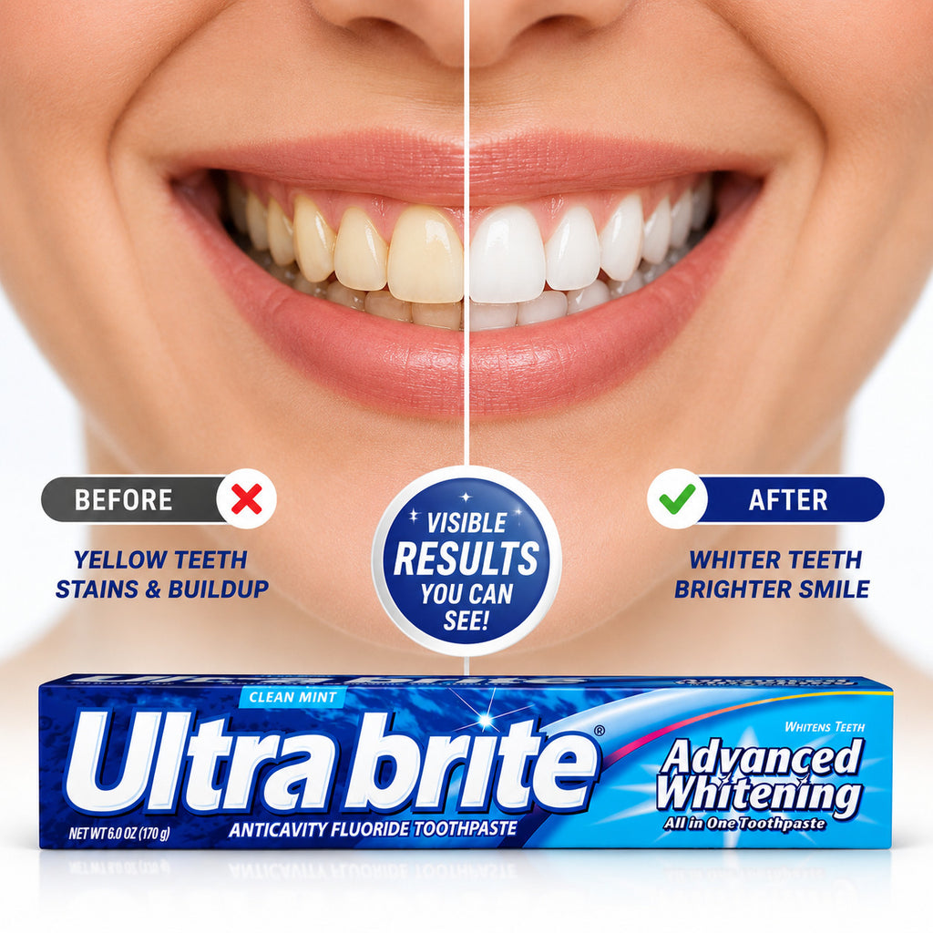 Ultra Brite Whitening Toothpaste Clean Mint 6 Oz - 3 Pack