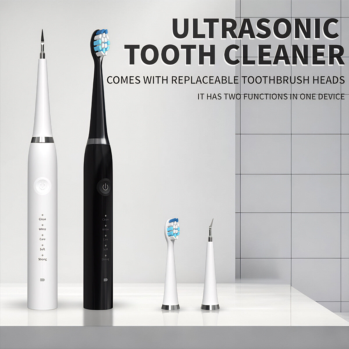 Ultrasonic Teeth Cleaner Kit for Dental Plaque & Stain Removal - Oral Care Device
