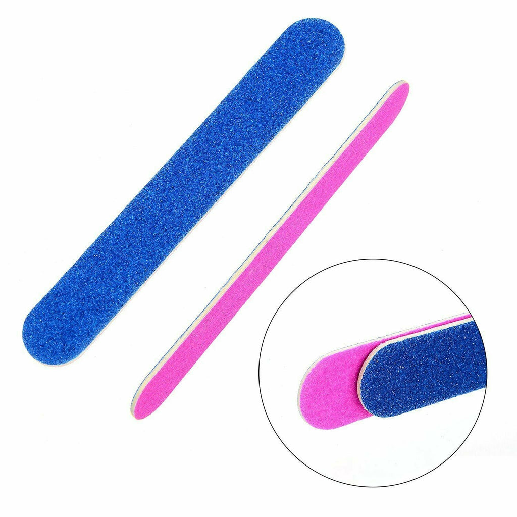 Mini Double Sided Nail Files Set - 10 Disposable Manicure Tools 2 Inch Grit 100/240
