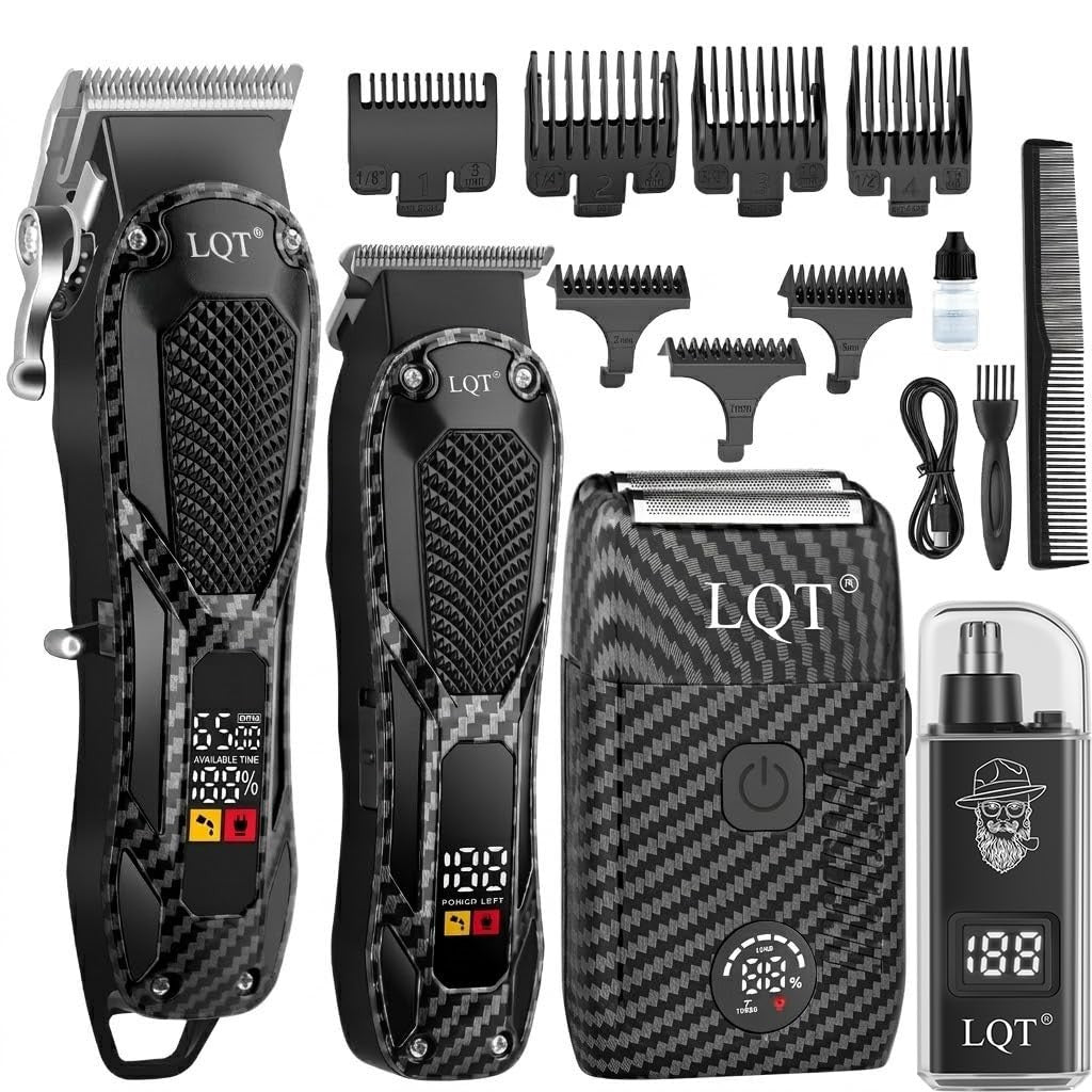 Rechargeable Cordless Hair Clipper & Beard Trimmer Kit with LED Display