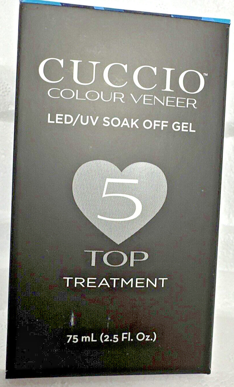 Cuccio Colour Veneer LED/UV Gel Top Coat - #5 High-Gloss Nail Top Treatment, 75ml