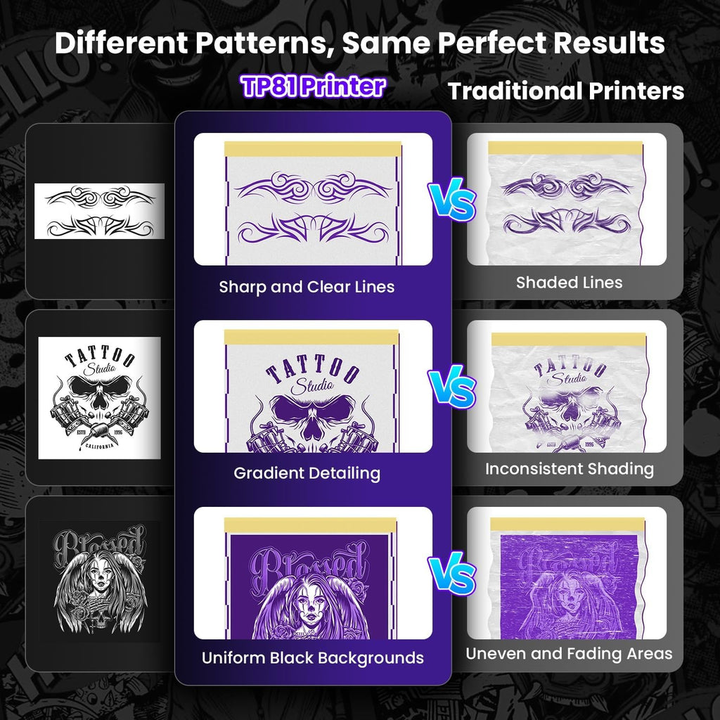 Tattoo Stencil Printer TP81 with 10 Papers — Bluetooth Tattoo Transfer Machine